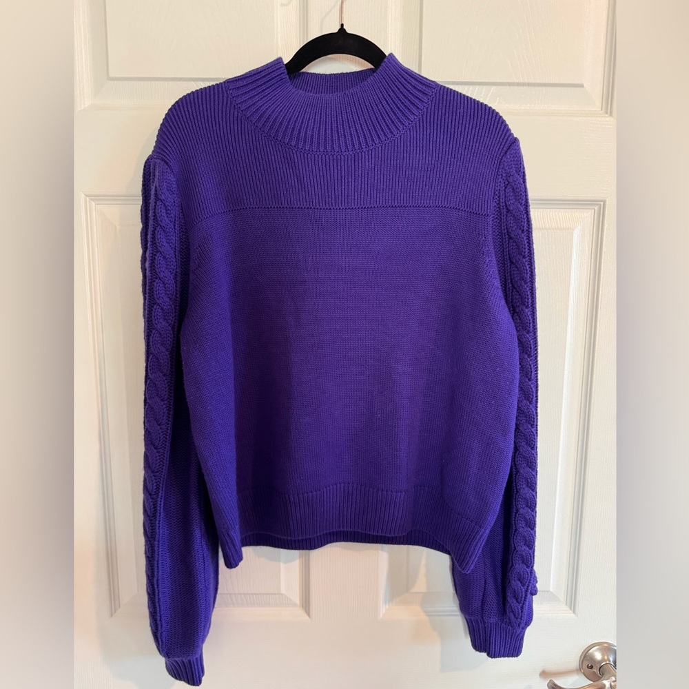 Anthropologie Maeve Vibrant Purple Turtleneck Sweater